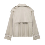 Jaqueta Feminina Trench Lapela