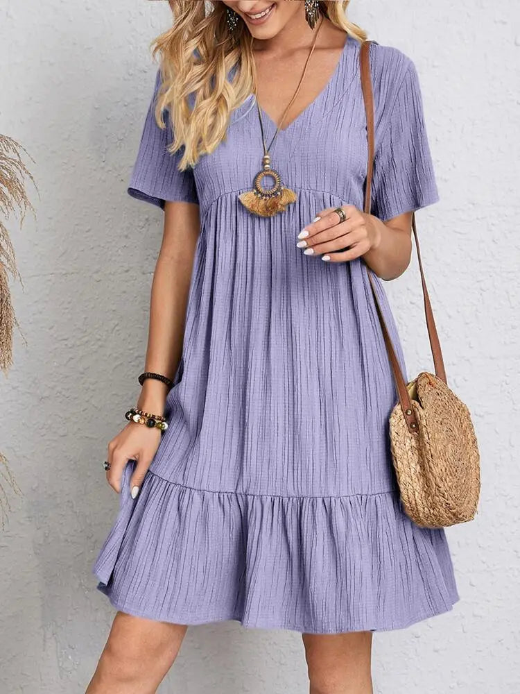 Vestido em Crepe Gola V Andorra