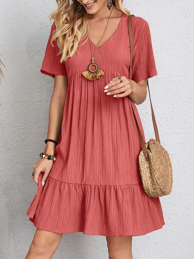 Vestido em Crepe Gola V Andorra
