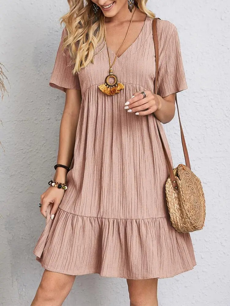 Vestido em Crepe Gola V Andorra