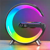 Luminária RGB com Bluetooth e Carregador Sem Fio 15W — Som, Luz e Energia em 1
