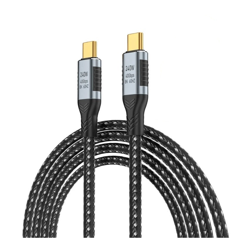 Cabo USB 4 Tipo C para C 3M 1M 40Gbps Gen3, Carregamento Rápido de 240W, 8K 60Hz, Link de Dados PD Thunderbolt 3 4 para Laptop Samsung MacBook PS5