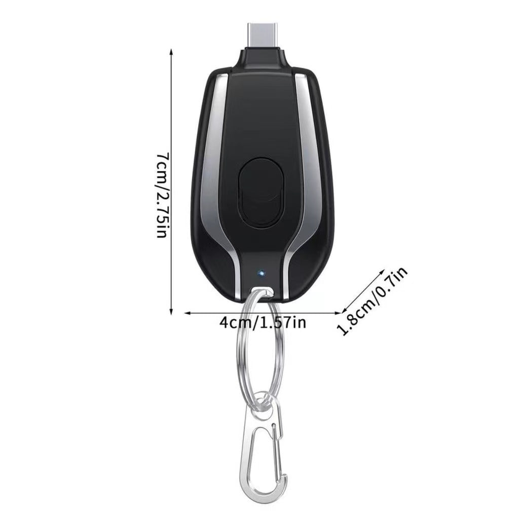 Chaveiro Power Bank 1500mAh — Carregador Portátil Compacto para o Dia a Dia