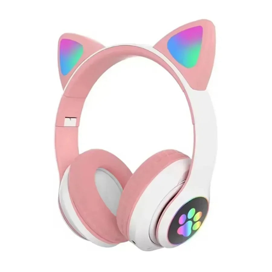 Fone Sem Fio Gatinho RGB – Conforto e Cancelamento de Ruído