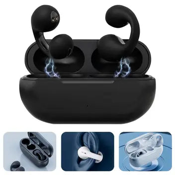 Fone de Ouvido por Condução Óssea Bluetooth 5.3 — 6h de Bateria, IPX5, Sem Tampão