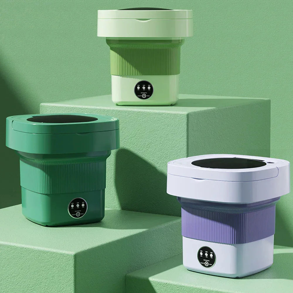Mini Máquina de Lavar Portátil Bivolt — Compacta, Dobrável e Fácil de Usar