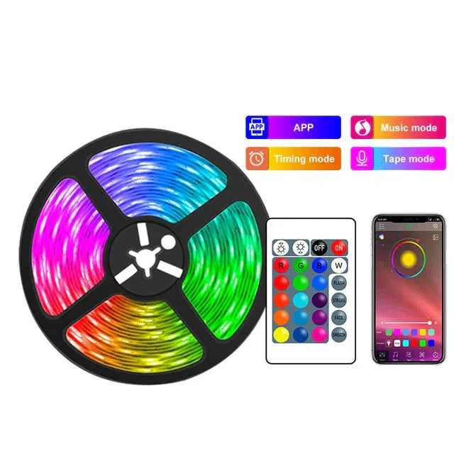 Fita LED RGB 5050 USB — Controle por App, Modo Musical e Instalação Simples