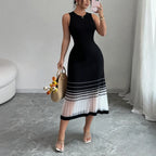 Vestido Femy Feminino Roxo Ombreol Sem Mangas com Gola Redonda em Malha Elástica e Barra Transparente, Casual para Verão, Praia, Férias e Festas
