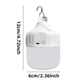 Lâmpada LED 60W Recarregável USB — Portátil para Camping e Emergências
