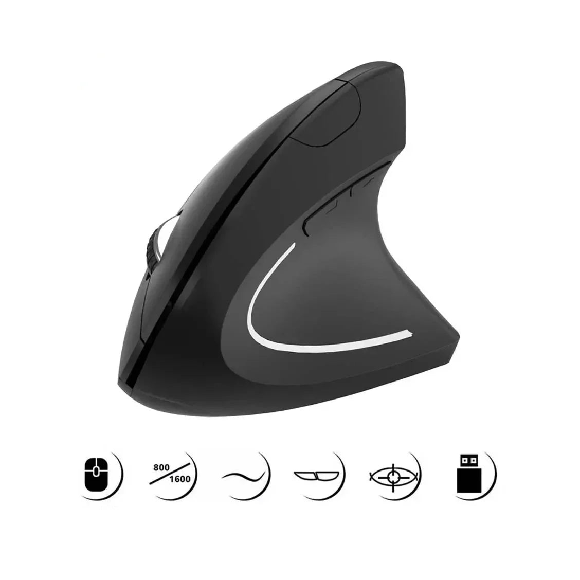 Mouse Ergonômico Sem Fio 2.4GHz — DPI Ajustável e Conforto para Uso Prolongado