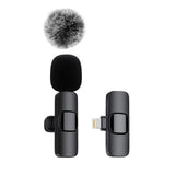 Microfone de Lapela Sem Fio — 9ms de Latência, 20m de Alcance