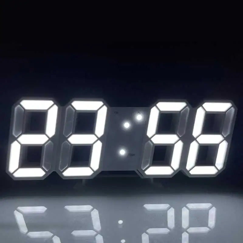Relógio Despertador 3D com Ativação por Voz — Minimalista para Quarto e Escritório