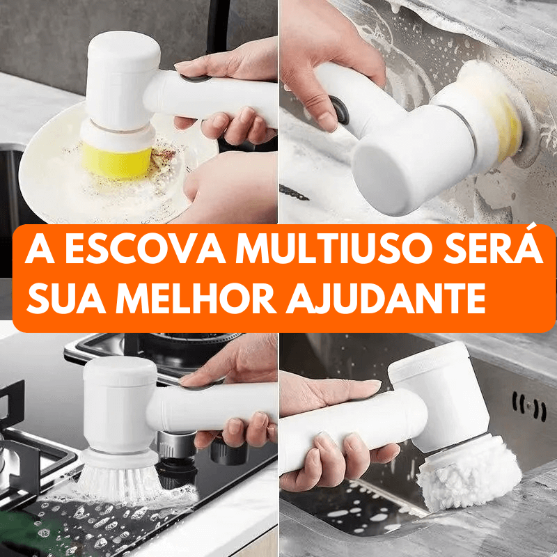 Escova Elétrica Multiuso — Limpeza Profunda Sem Esforço para Casa toda