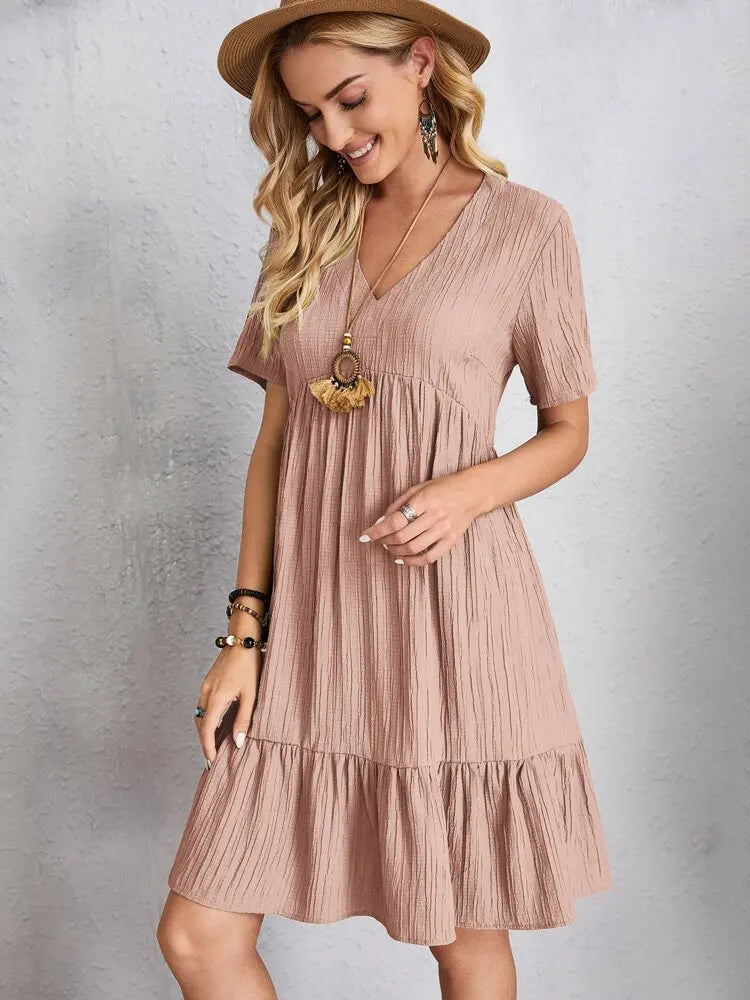Vestido em Crepe Gola V Andorra