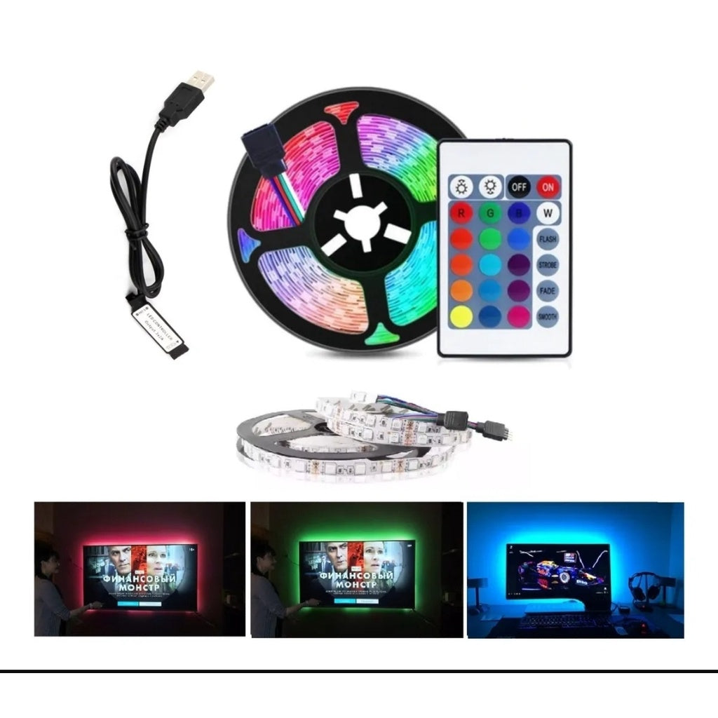 Fita LED RGB 5050 USB — Controle por App, Modo Musical e Instalação Simples