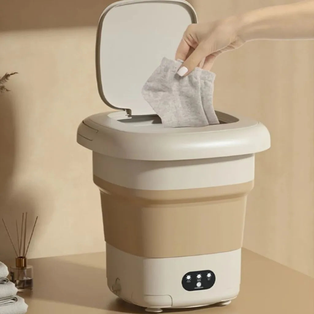 Mini Máquina de Lavar Portátil Bivolt — Compacta, Dobrável e Fácil de Usar