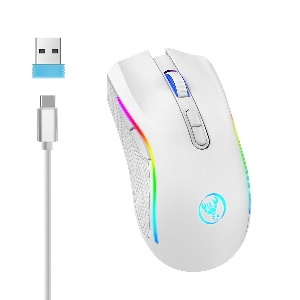 Mouse Gamer Sem Fio HXSJ T69 – RGB, Ergonomia e Alta Precisão