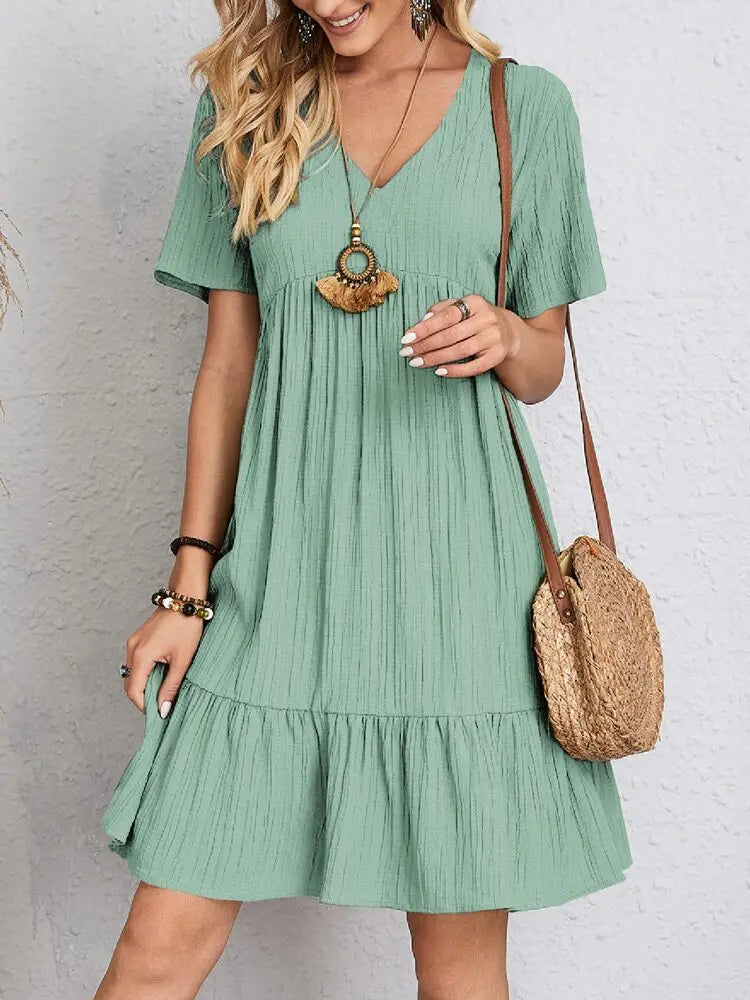 Vestido em Crepe Gola V Andorra