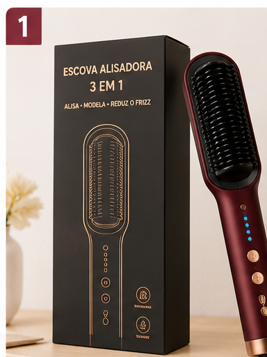 RedGloss™ Pro – Sua Escova Alisadora 3 em 1 (Edição Luxo)