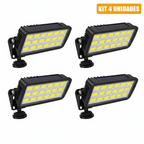 Kit 4 unidades luminária solar COB 108 com sensor de movimento IP65