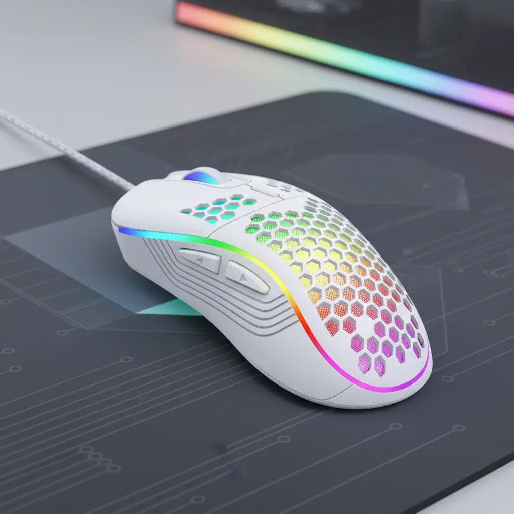Mouse Gamer Sem Fio RGB – Precisão e Conforto Ergonômico