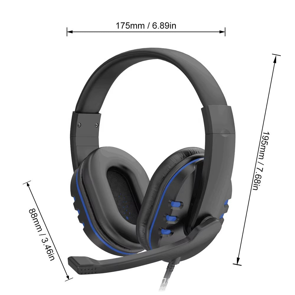 Headset Gamer com Fio e Microfone — Redução de Ruído para PC, PS4, PS5 e Switch