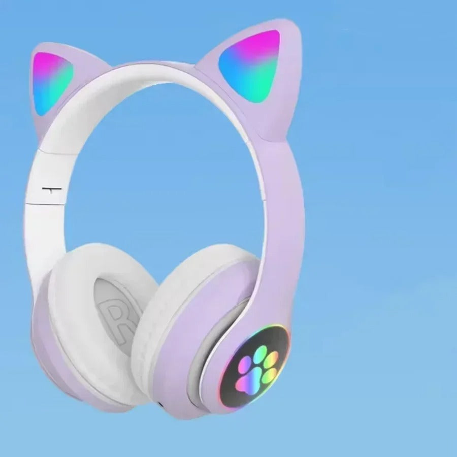 Fone Sem Fio Gatinho RGB – Conforto e Cancelamento de Ruído
