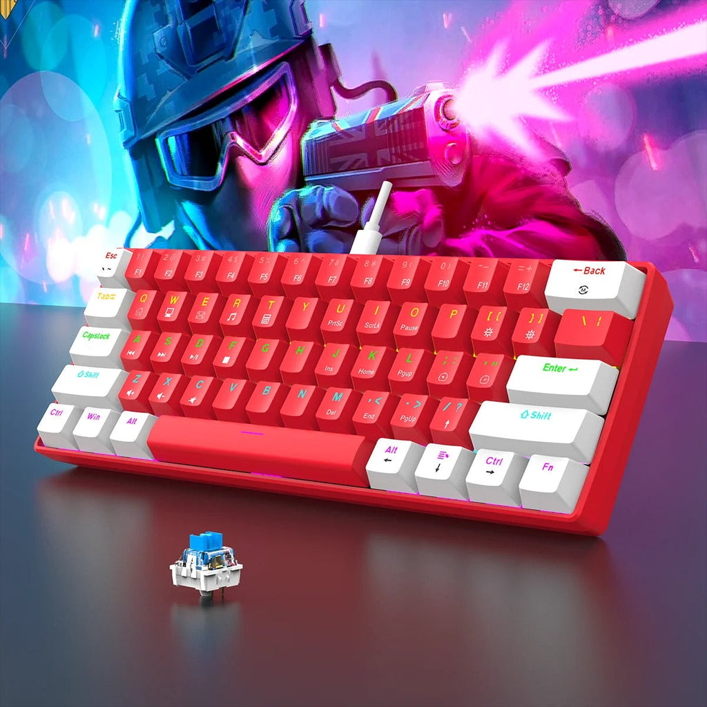 Teclado Mecânico 60% RGB — Performance Compacta Pra Quem Joga e Digita Sério