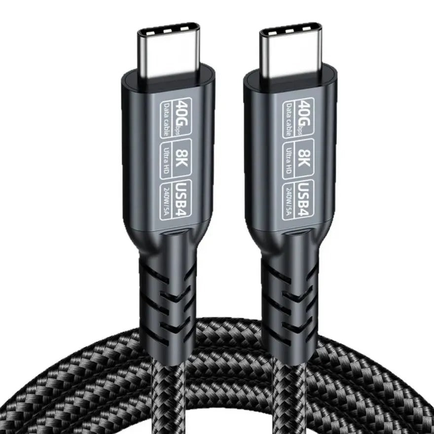 Cabo USB 4 Tipo C para C 3M 1M 40Gbps Gen3, Carregamento Rápido de 240W, 8K 60Hz, Link de Dados PD Thunderbolt 3 4 para Laptop Samsung MacBook PS5