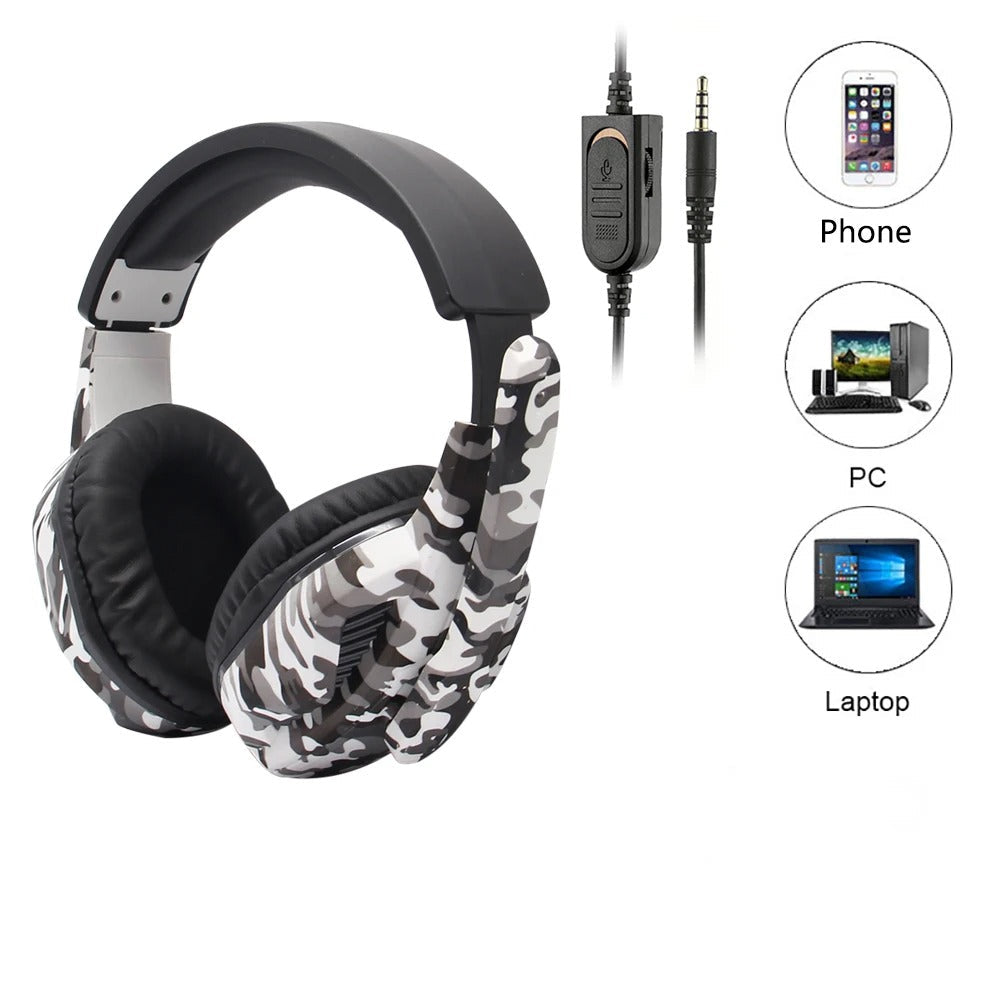 Headset Gamer Camuflado – Som Imersivo e Comunicação Clara