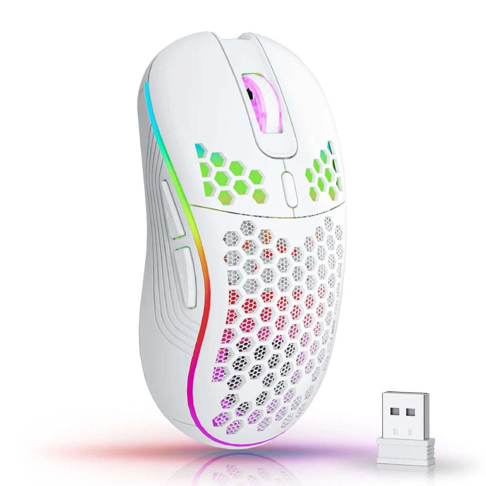 Mouse Gamer Sem Fio RGB – Precisão e Conforto Ergonômico