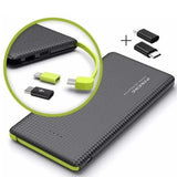 Power Bank 10000mAh Compacto — Carregamento Rápido com Cabo Integrado