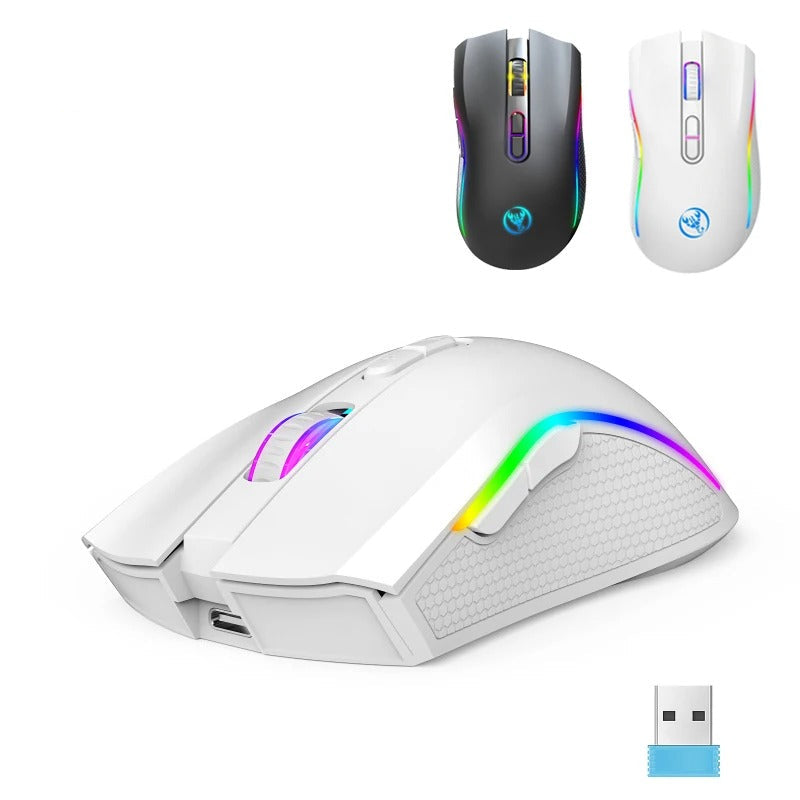 Mouse Gamer Sem Fio HXSJ T69 – RGB, Ergonomia e Alta Precisão