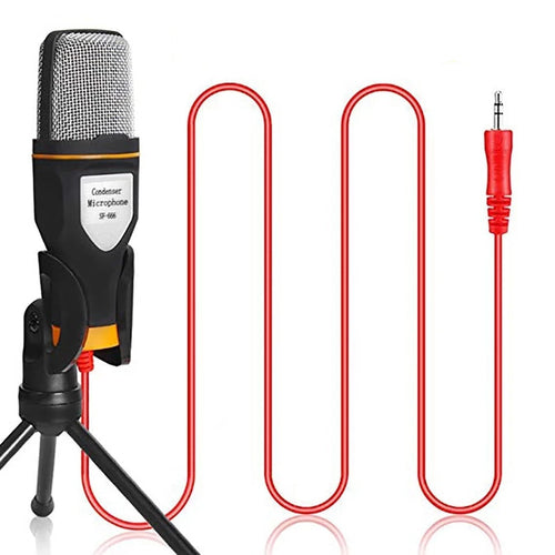 Microfone Condensador Profissional com Fio — Áudio Limpo Pra Quem Leva o Som a Sério