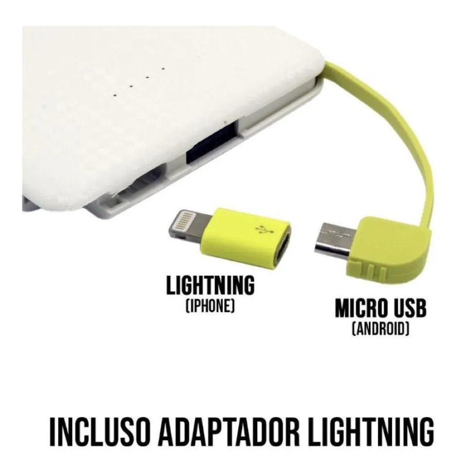Power Bank 10000mAh Compacto — Carregamento Rápido com Cabo Integrado
