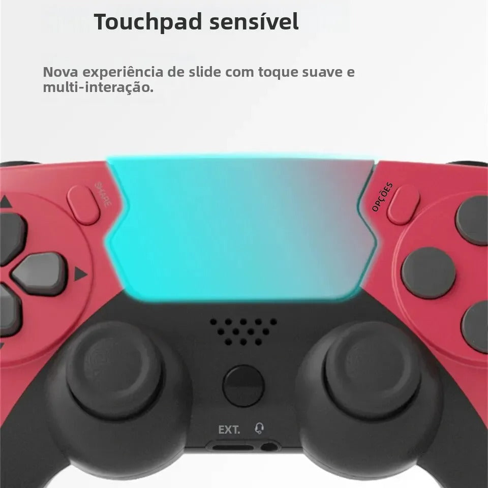 Controle Sem Fio GAMINJA P48 — Vibração Dupla, Giroscópio 6 Eixos, PS3/PS4/PC