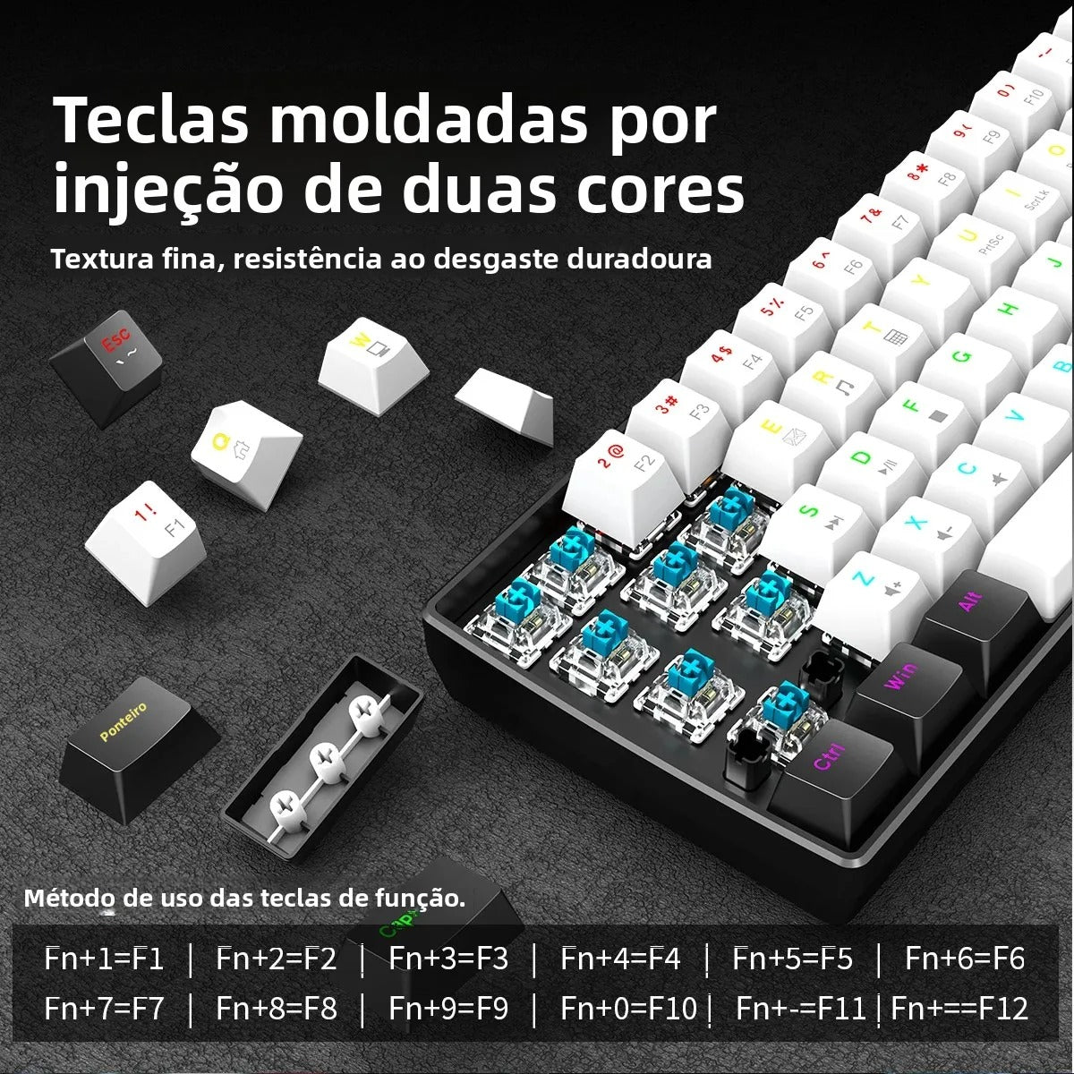 Teclado Mecânico 60% RGB — Performance Compacta Pra Quem Joga e Digita Sério