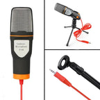 Microfone Condensador Profissional com Fio — Áudio Limpo Pra Quem Leva o Som a Sério