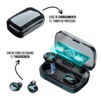 Fone de Ouvido Bluetooth TWS M10 F9 — Som Livre, Bateria Sempre por Perto