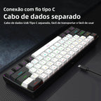 Teclado Mecânico 60% RGB — Performance Compacta Pra Quem Joga e Digita Sério