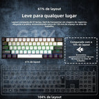 Teclado Mecânico 60% RGB — Performance Compacta Pra Quem Joga e Digita Sério