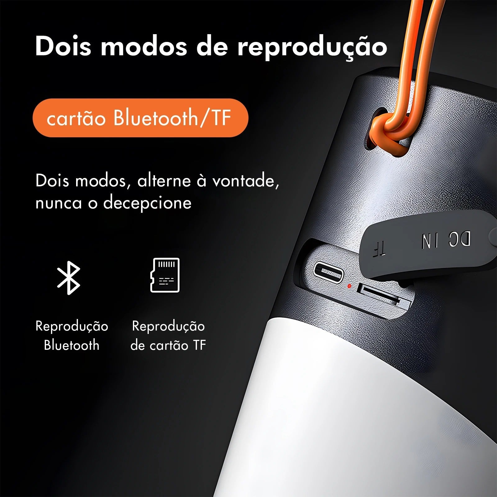 Caixa de Som Bluetooth Portátil IPX5 — À Prova d'Água, Poeira e Choque