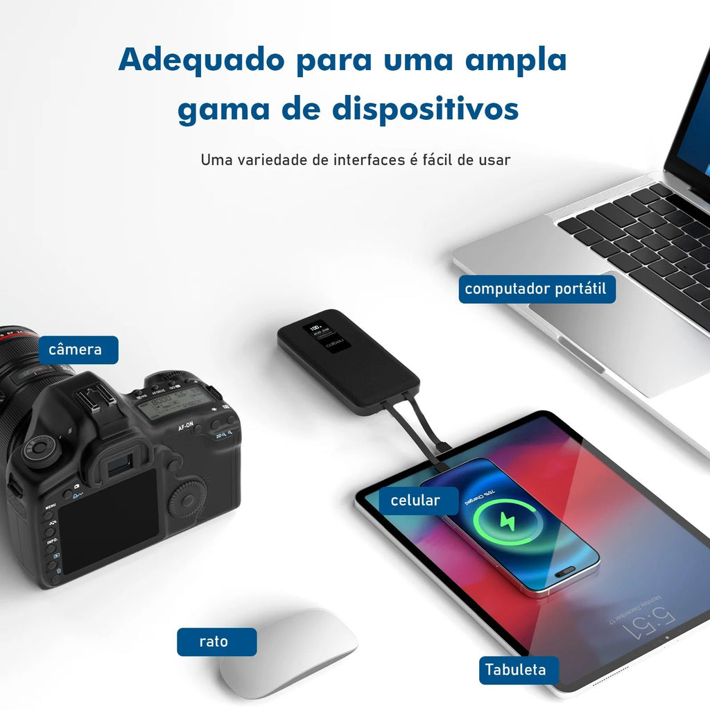 Power Bank 10000mAh 23W — Carregamento Rápido Universal