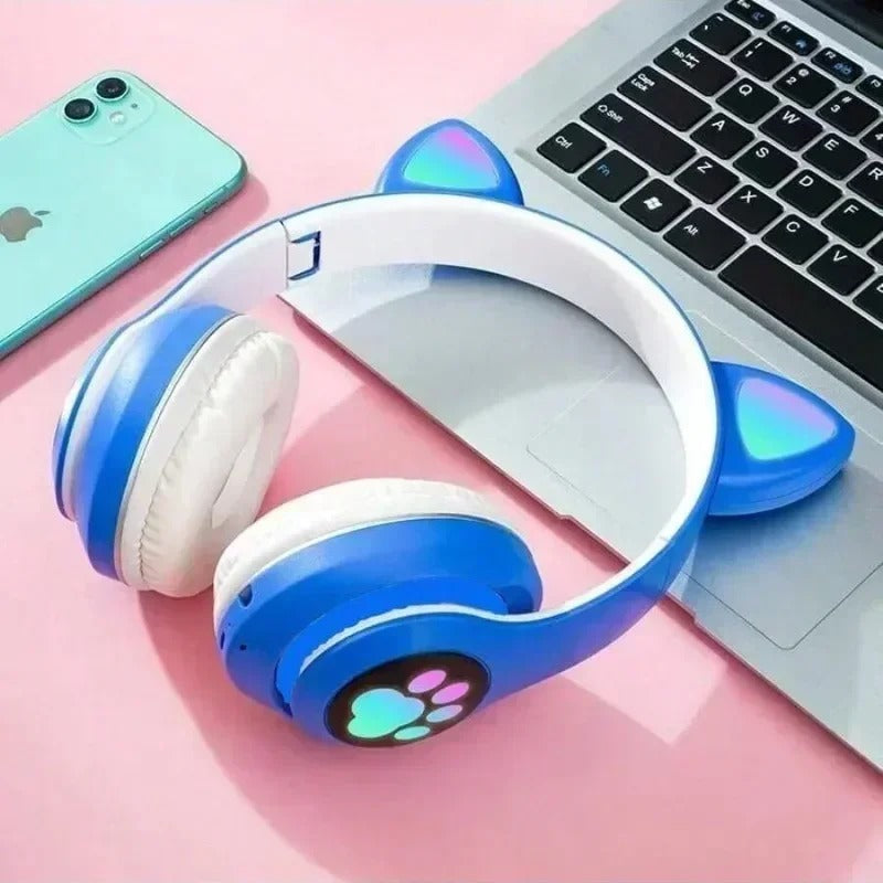 Fone Sem Fio Gatinho RGB – Conforto e Cancelamento de Ruído