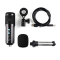 Kit Microfone Condensador USB com Tripé — Gravação Profissional