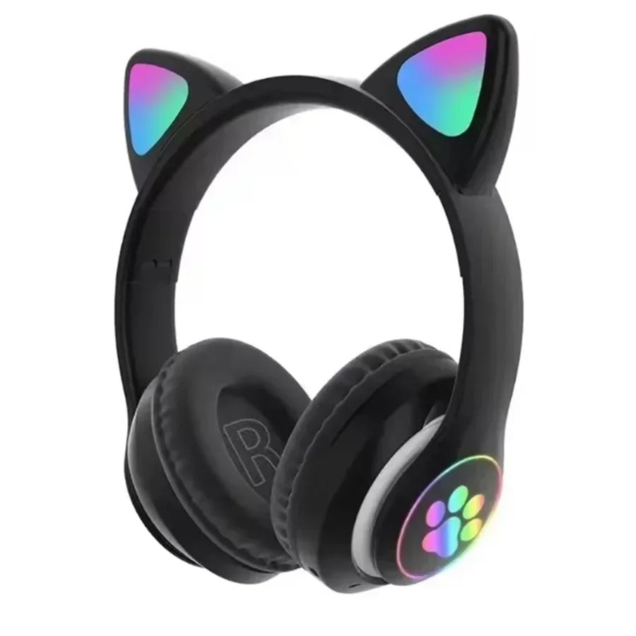 Fone Sem Fio Gatinho RGB – Conforto e Cancelamento de Ruído