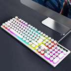 Teclado Mecânico RGB Retrô — Visual de Máquina de Escrever, Performance de Pro Gamer