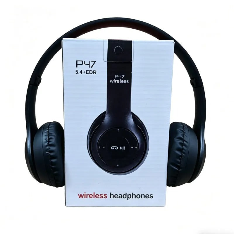 Fone P47 Bluetooth 5.0 Dobrável — Sem Fio, Cartão TF e Entrada com Fio