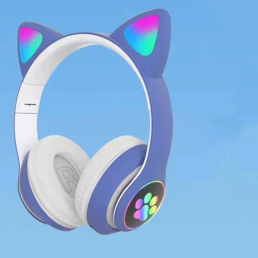 Fone Sem Fio Gatinho RGB – Conforto e Cancelamento de Ruído
