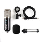 Kit Microfone Condensador USB com Tripé — Gravação Profissional